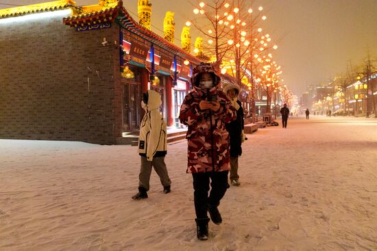 Город Шэньян перед китайским Новым годом