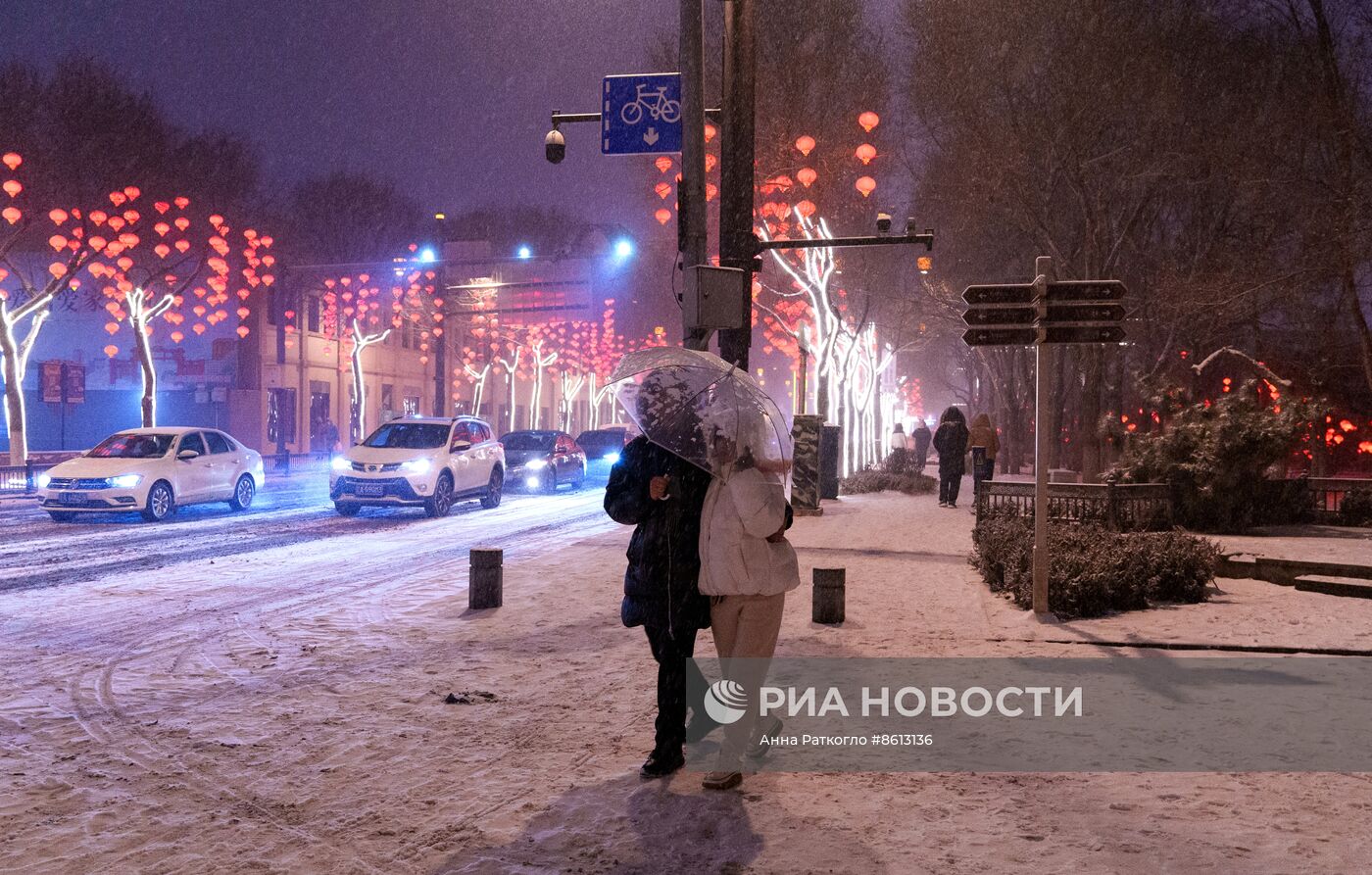 Город Шэньян перед китайским Новым годом