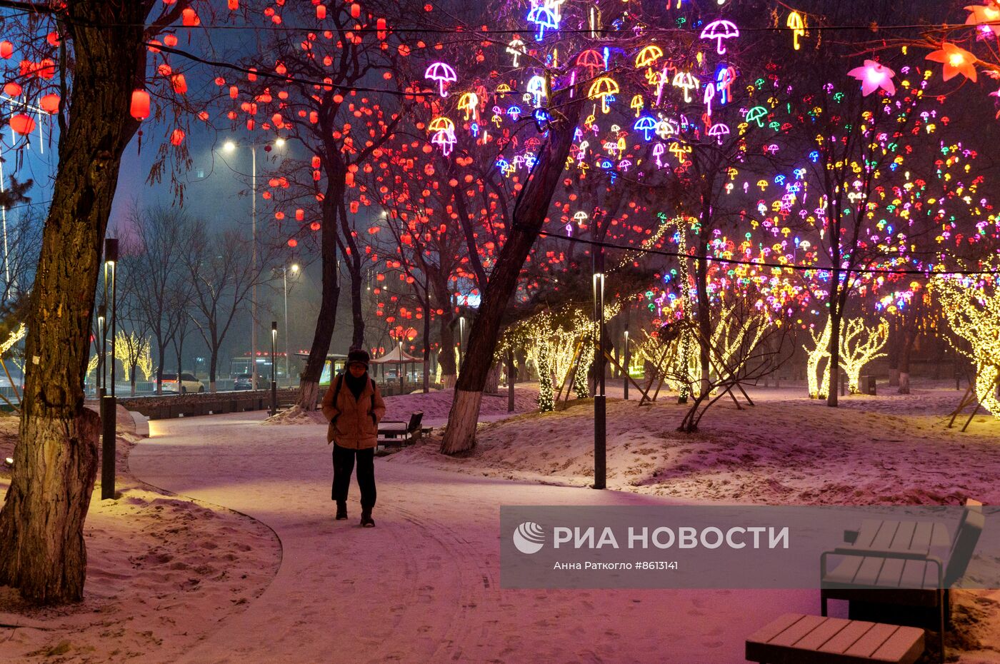 Город Шэньян перед китайским Новым годом