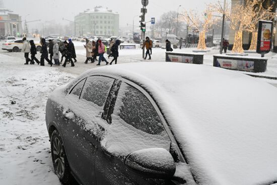 Снегопад в Москве