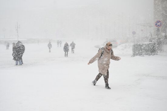 Снегопад в Москве