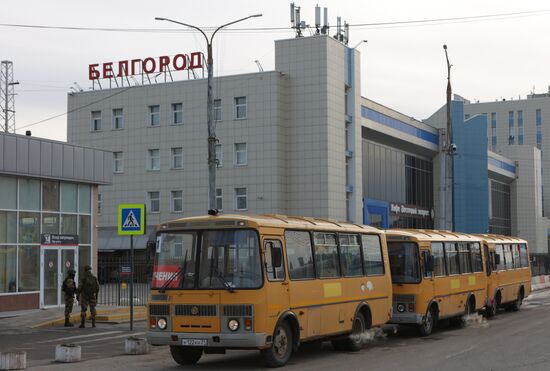 Учения в Белгороде по вывозу жителей в безопасные районы
