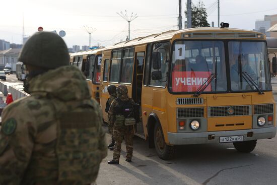 Учения в Белгороде по вывозу жителей в безопасные районы