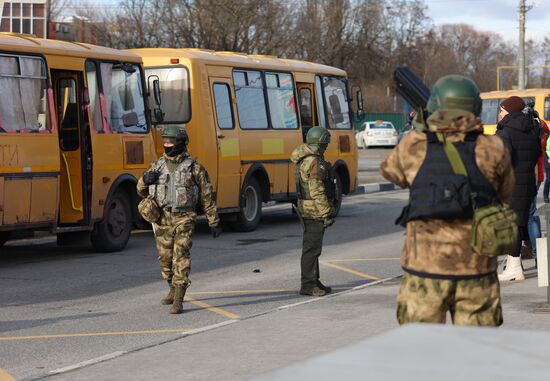 Учения в Белгороде по вывозу жителей в безопасные районы