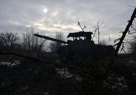 Боевая работа танкистов группировки "Юг" на Северском направлении