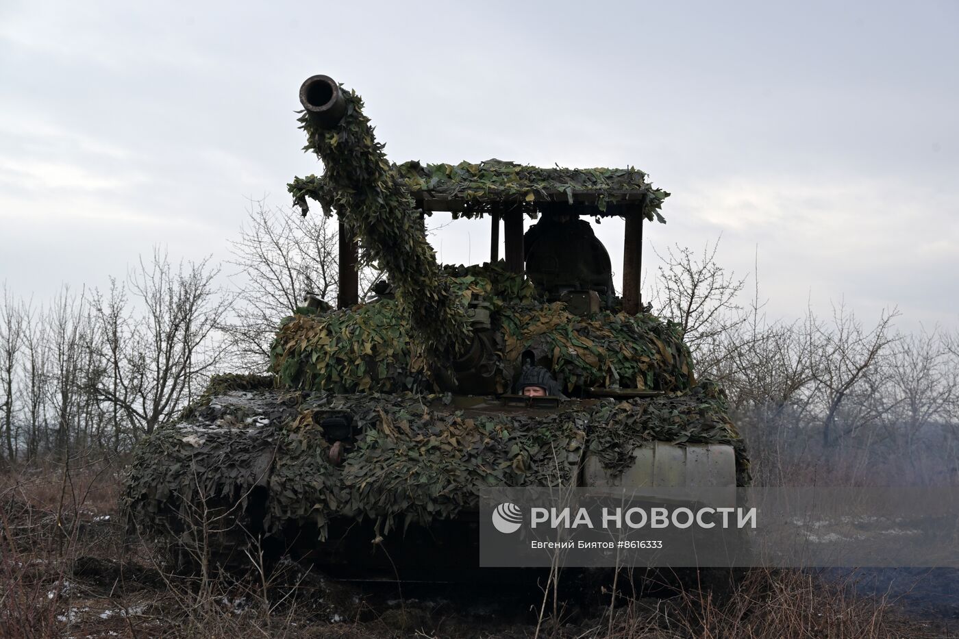 Боевая работа танкистов группировки "Юг" на Северском направлении