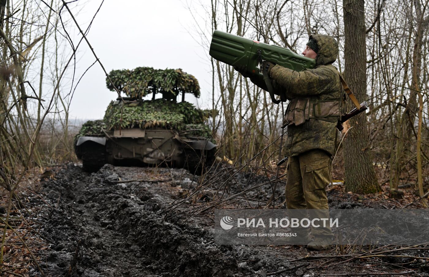 Боевая работа танкистов группировки "Юг" на Северском направлении