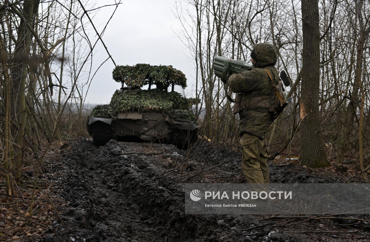 Боевая работа танкистов группировки "Юг" на Северском направлении