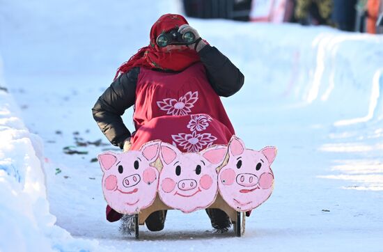 Фестиваль креативных санок "SunnyФест" в Татарстане 