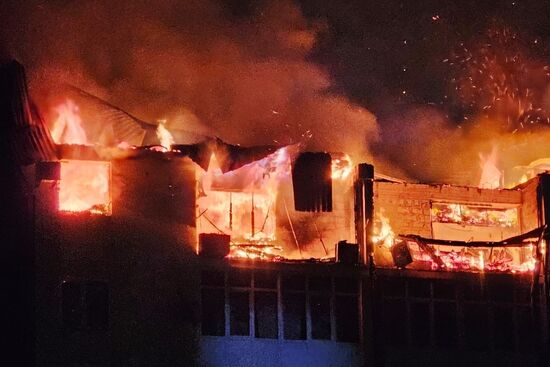 Пожар в жилом доме в Анапе
