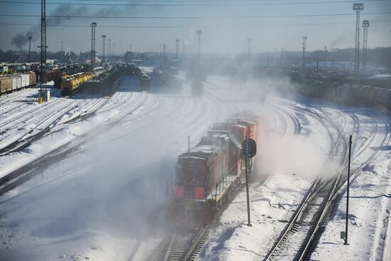 Сортировочная станция "Инская" в Новосибирске