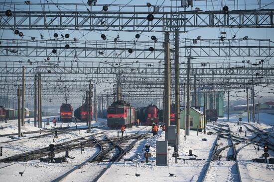 Сортировочная станция "Инская" в Новосибирске