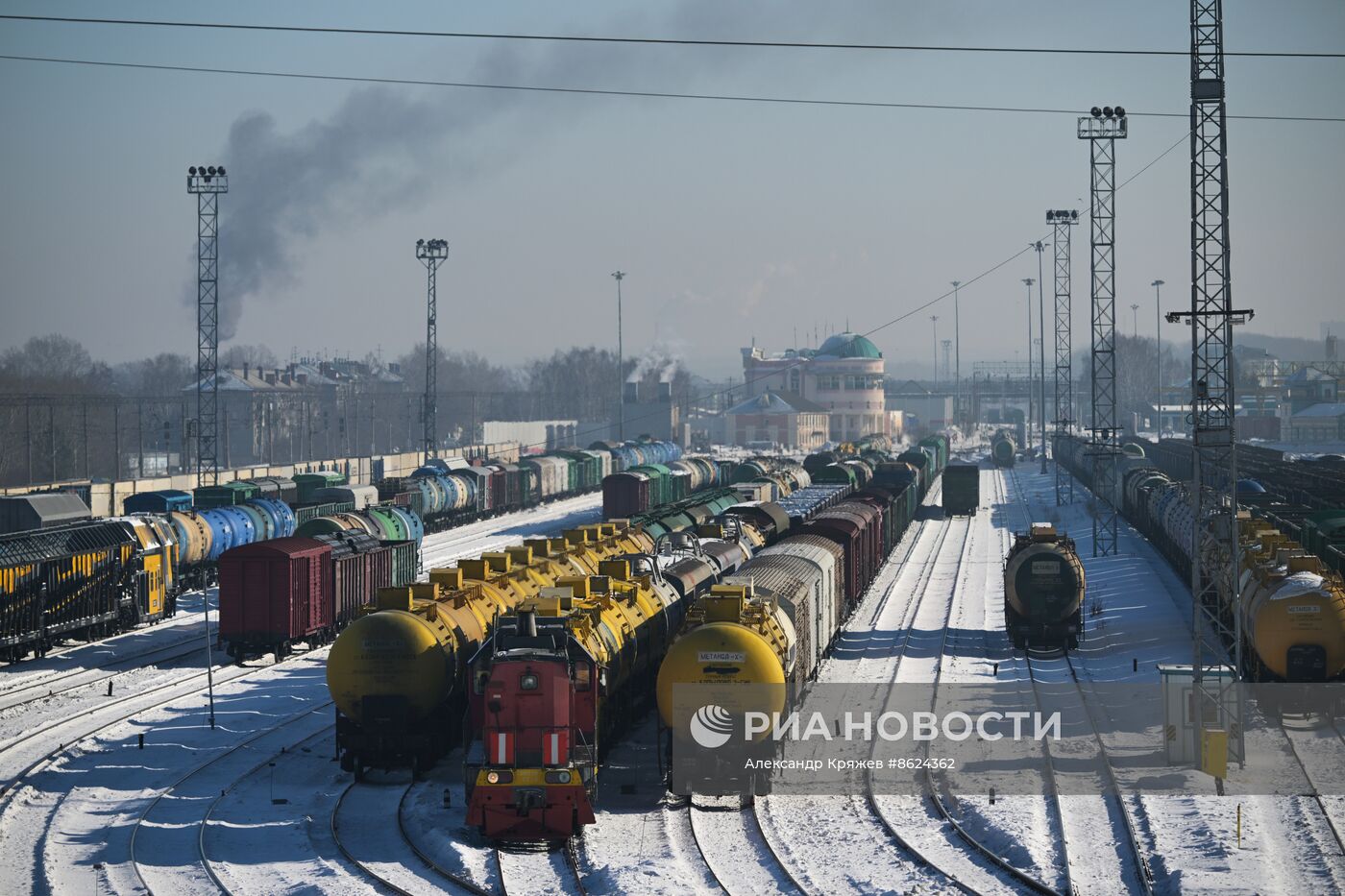 Сортировочная станция "Инская" в Новосибирске