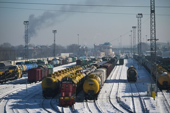 Сортировочная станция "Инская" в Новосибирске