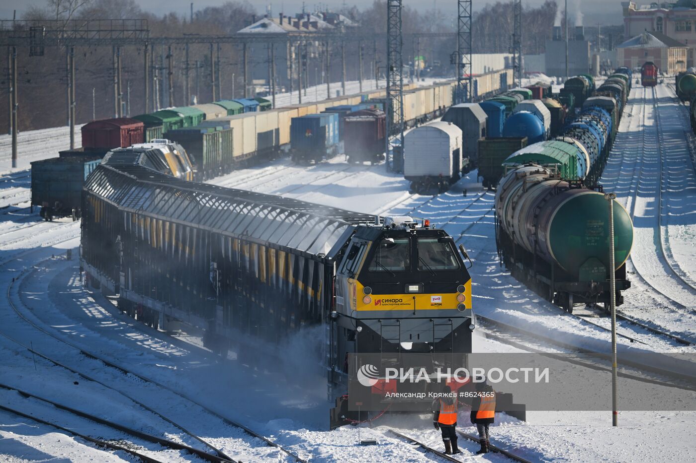 Сортировочная станция "Инская" в Новосибирске