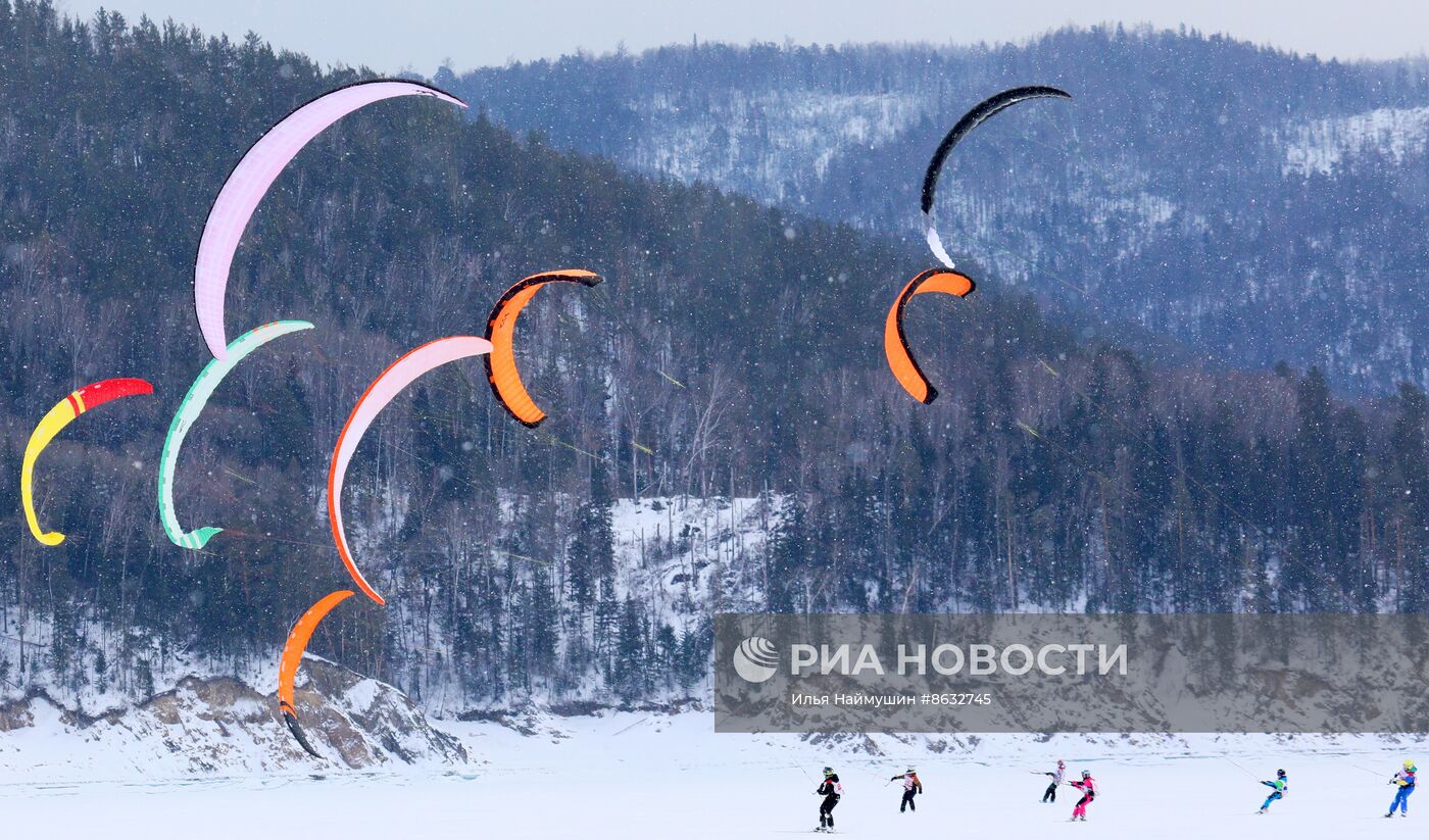 Чемпионат СФО по зимнему кайтингу в Красноярском крае
