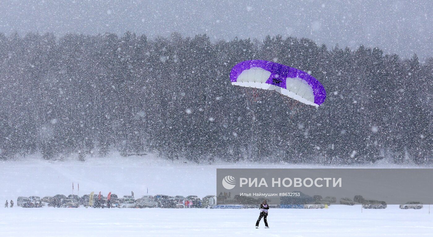 Чемпионат СФО по зимнему кайтингу в Красноярском крае