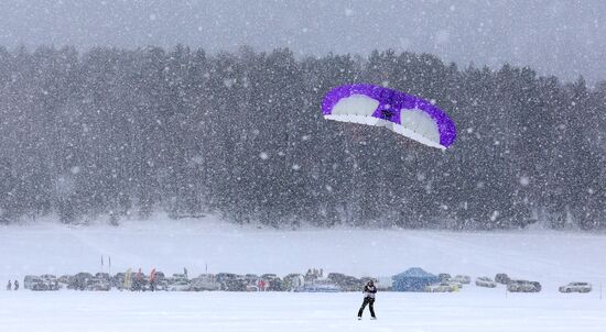 Чемпионат СФО по зимнему кайтингу в Красноярском крае