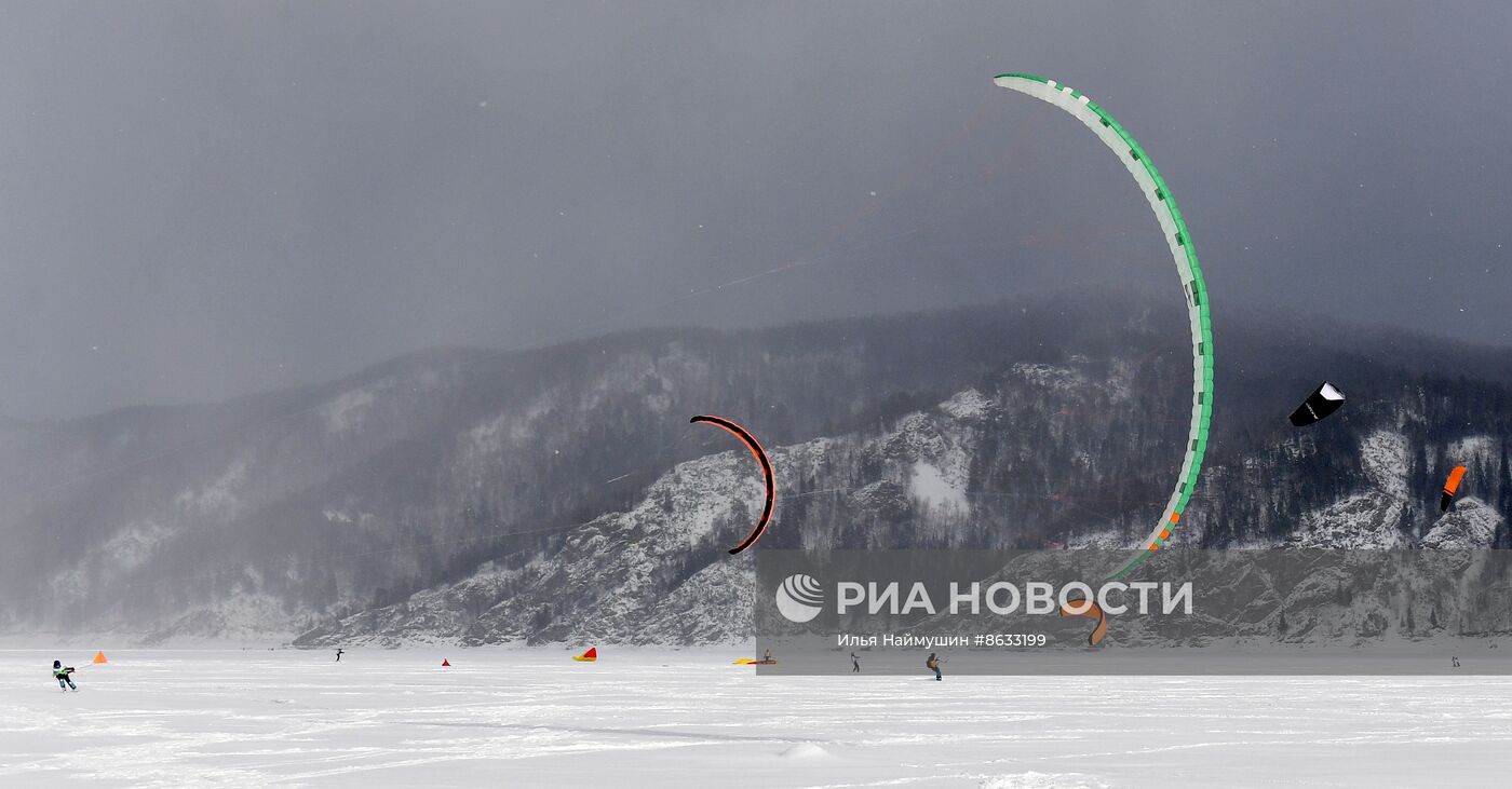 Чемпионат СФО по зимнему сноукайтингу в Красноярском крае