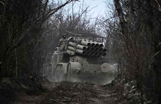 Боевая работа РСЗО "Ураган" на Авдеевском направлении