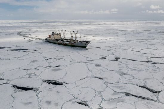 Досрочное голосование на судне "Капитан Мокеев" в Охотском море