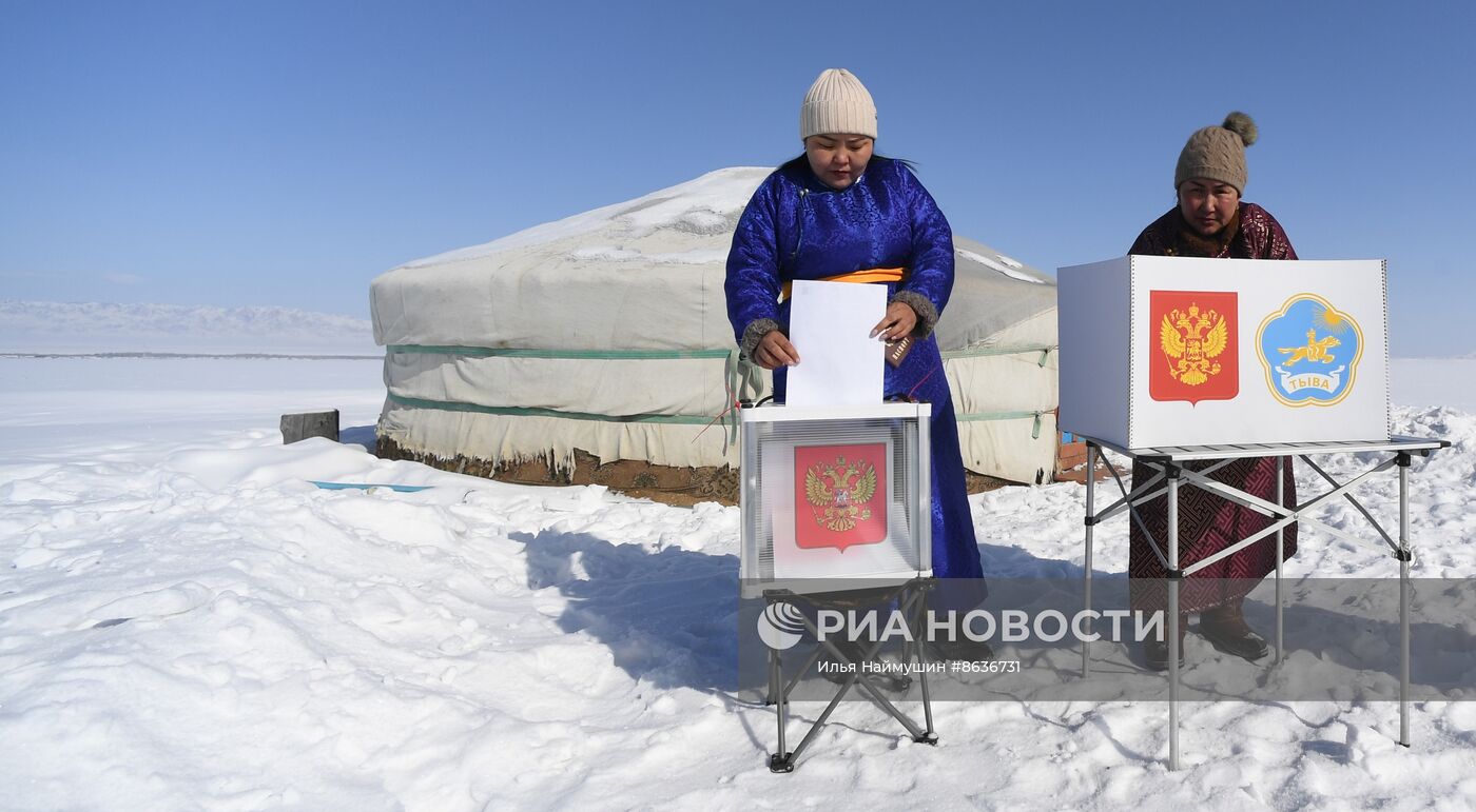 Досрочное голосование на выборах президента РФ в Тыве 