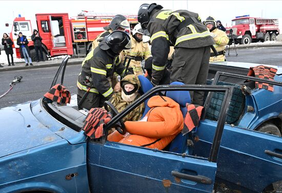 Учения в Татарстане по ликвидации последствий ДТП