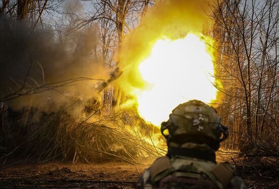 Боевая работа САУ "Акация" ЦВО