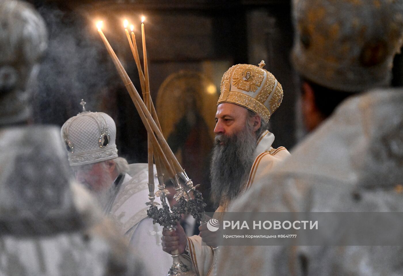 Отпевание представителя Патриарха Сербского при Московском Патриаршем престоле епископа Моравичского Антония