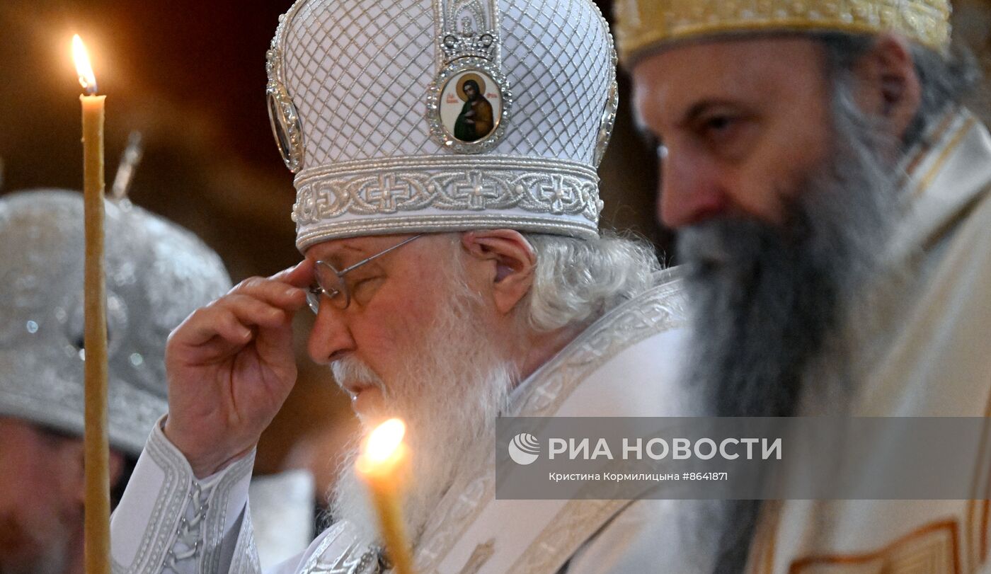 Отпевание представителя Патриарха Сербского при Московском Патриаршем престоле епископа Моравичского Антония