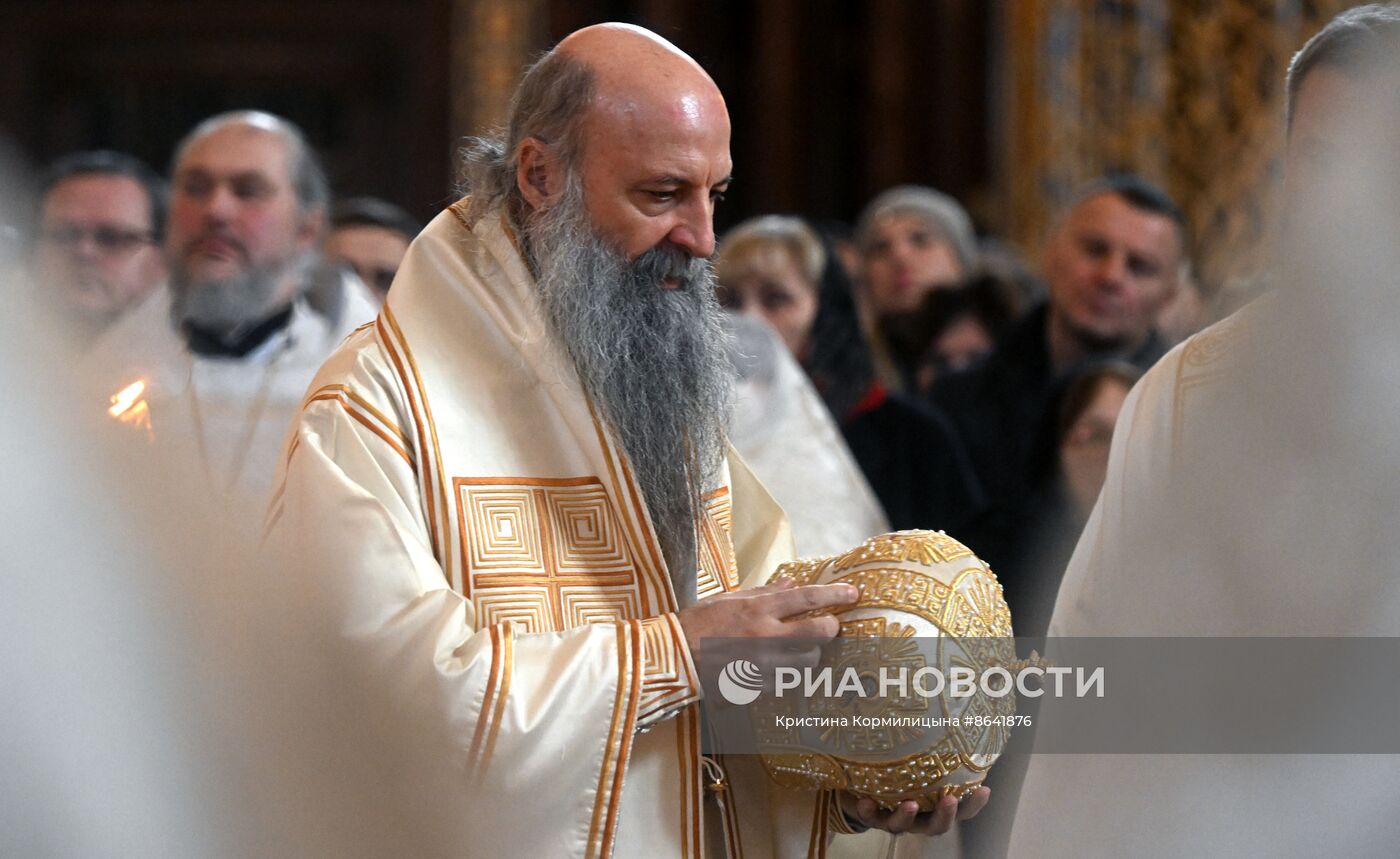 Отпевание представителя Патриарха Сербского при Московском Патриаршем престоле епископа Моравичского Антония