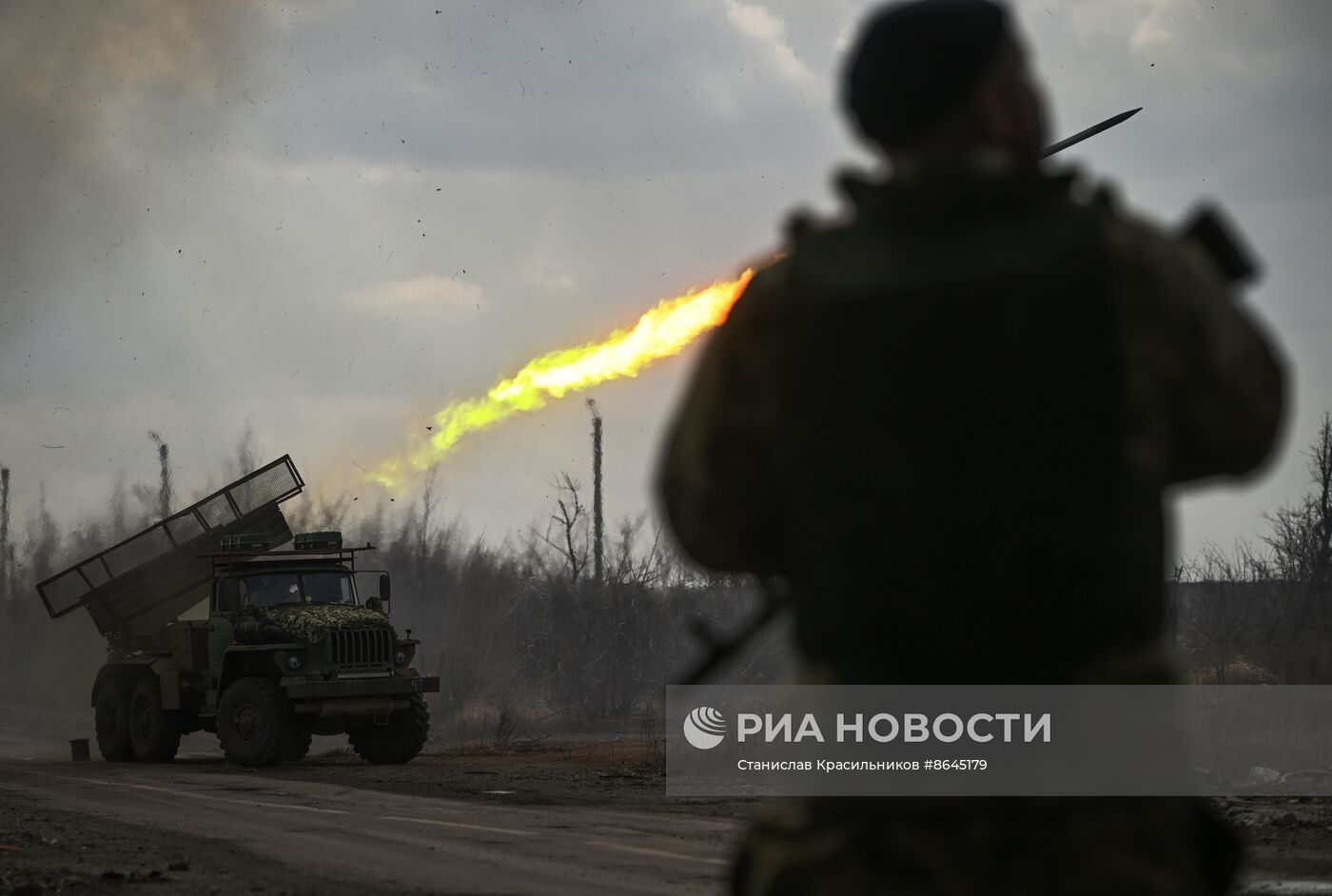 Боевая работа РСЗО "Град" группировки "Центр" на Авдеевском направлении