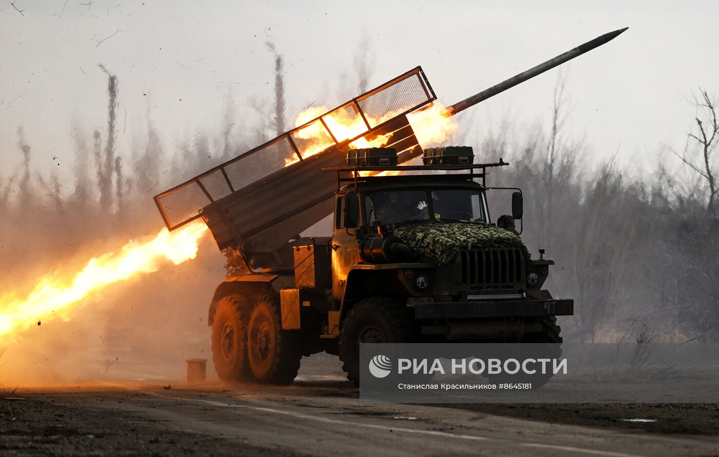 Боевая работа РСЗО "Град" группировки "Центр" на Авдеевском направлении