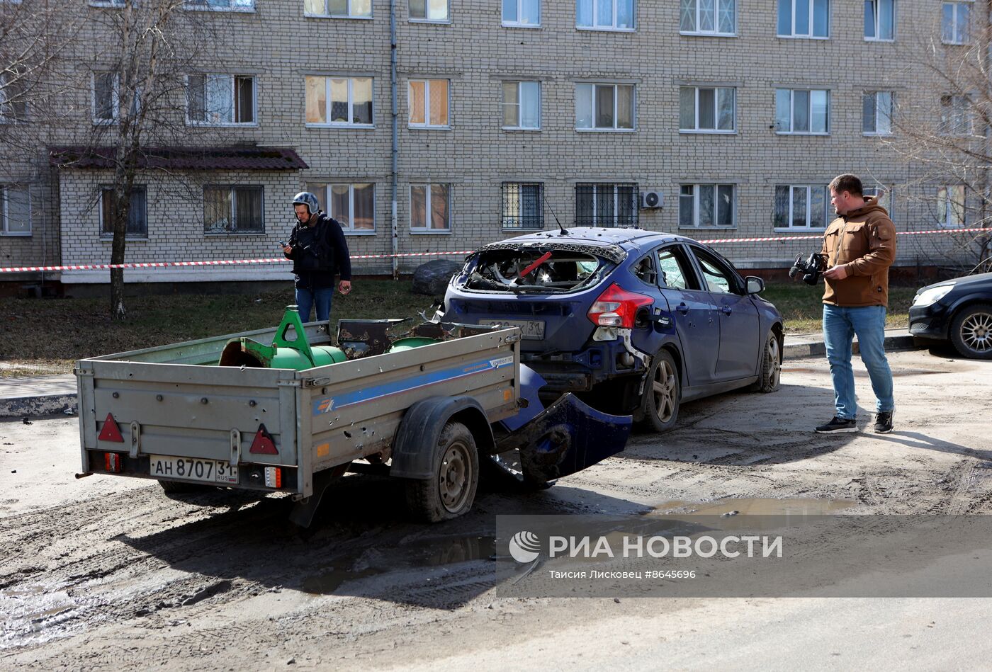 Последствия обстрела в Белгороде