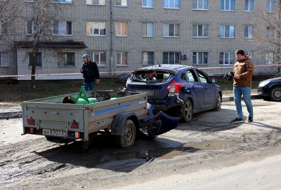 Последствия обстрела в Белгороде