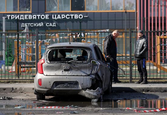 Последствия обстрела в Белгороде