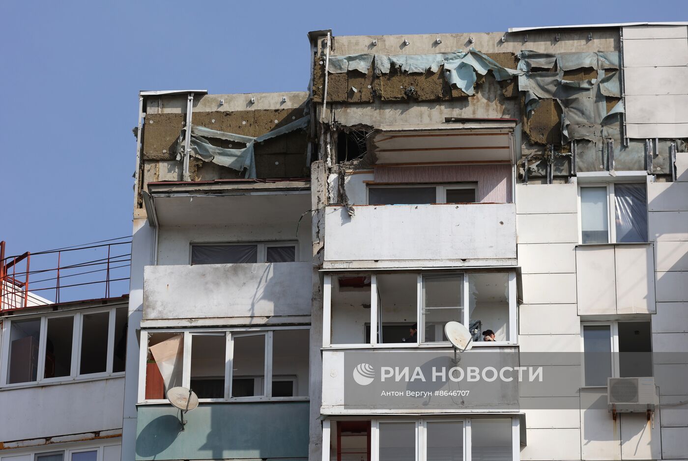 Последствия обстрела в Белгороде