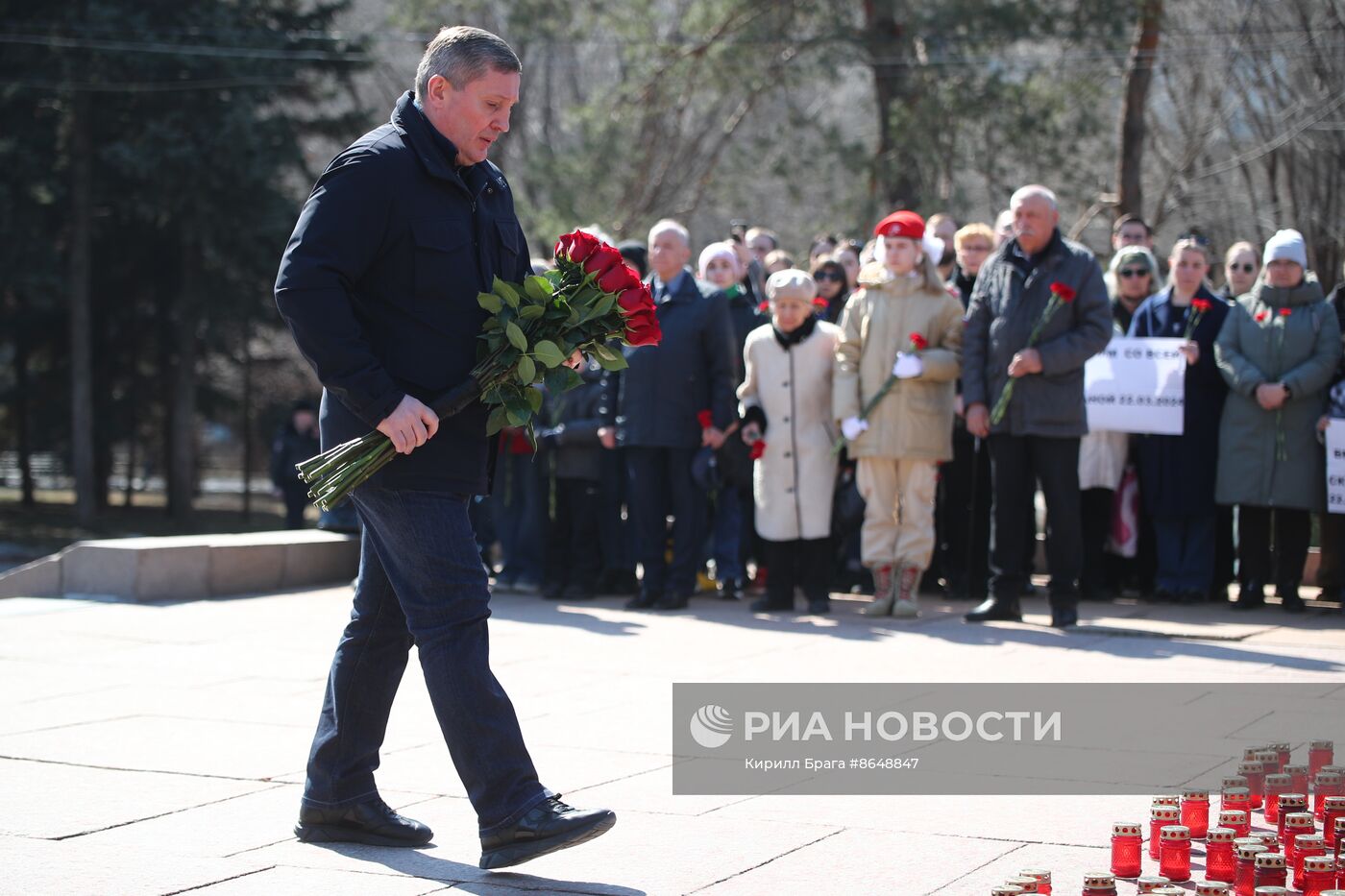 Акции памяти жертв теракта в "Крокус Сити Холле"