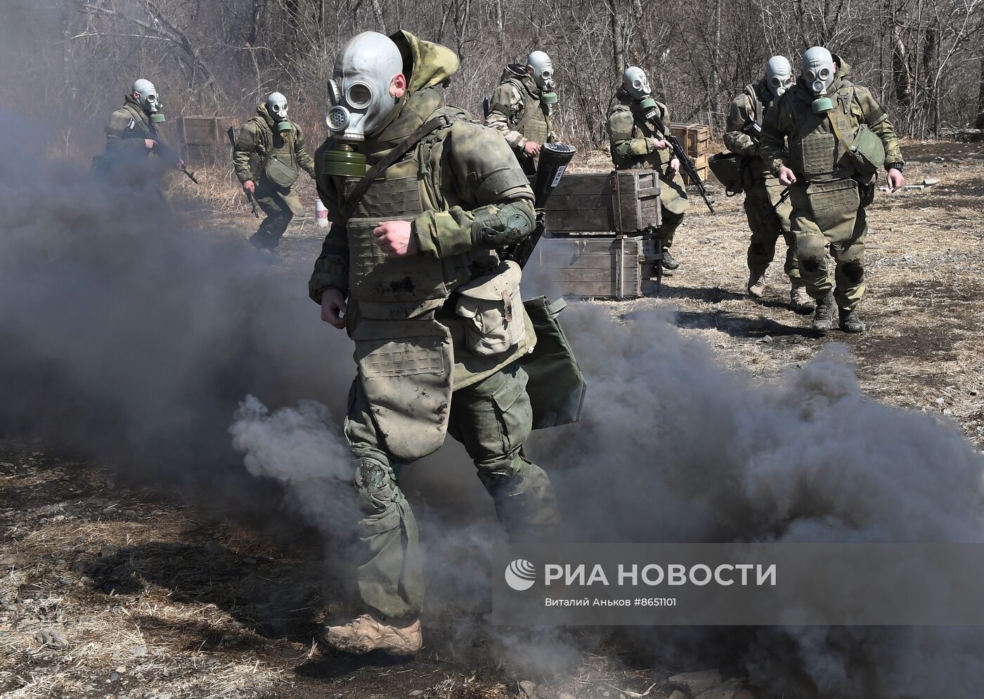 Подготовка морских пехотинцев ТОФ на полигоне в Приморском крае