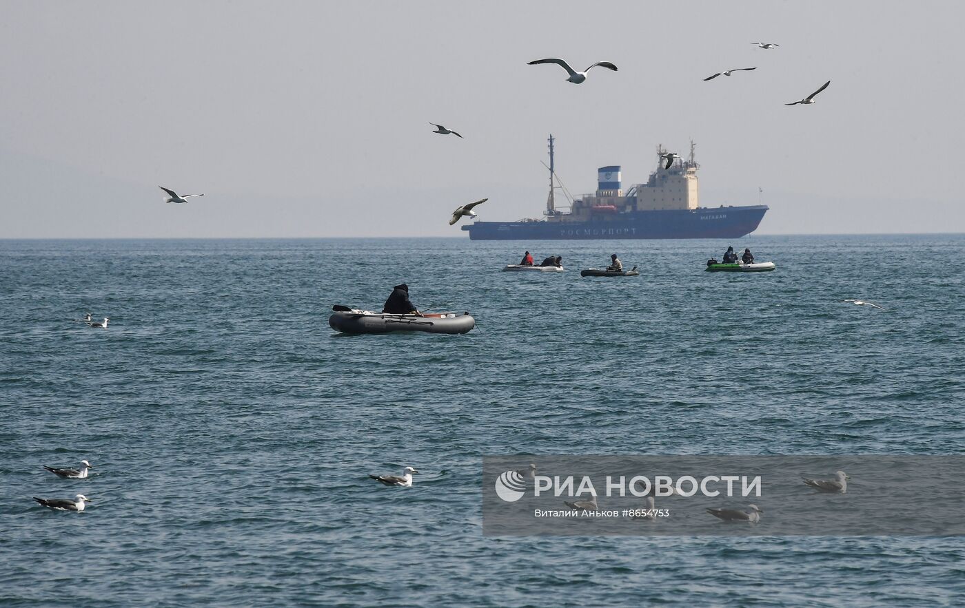 Любительский лов минтая в Уссурийском заливе