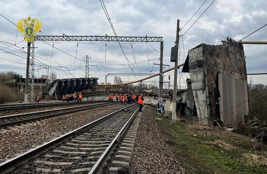 Путепровод обрушился в Смоленской области 