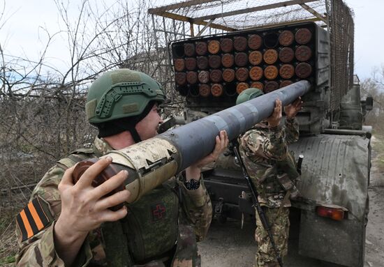 Боевая работа РСЗО "Град" Южной группировки войск