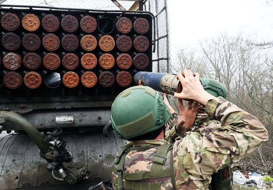 Боевая работа РСЗО "Град" Южной группировки войск