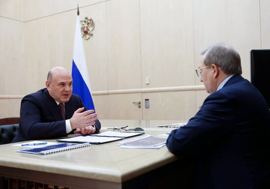 Премьер-министр М. Мишустин провел рабочую встречу с главой РАН Г. Красниковым