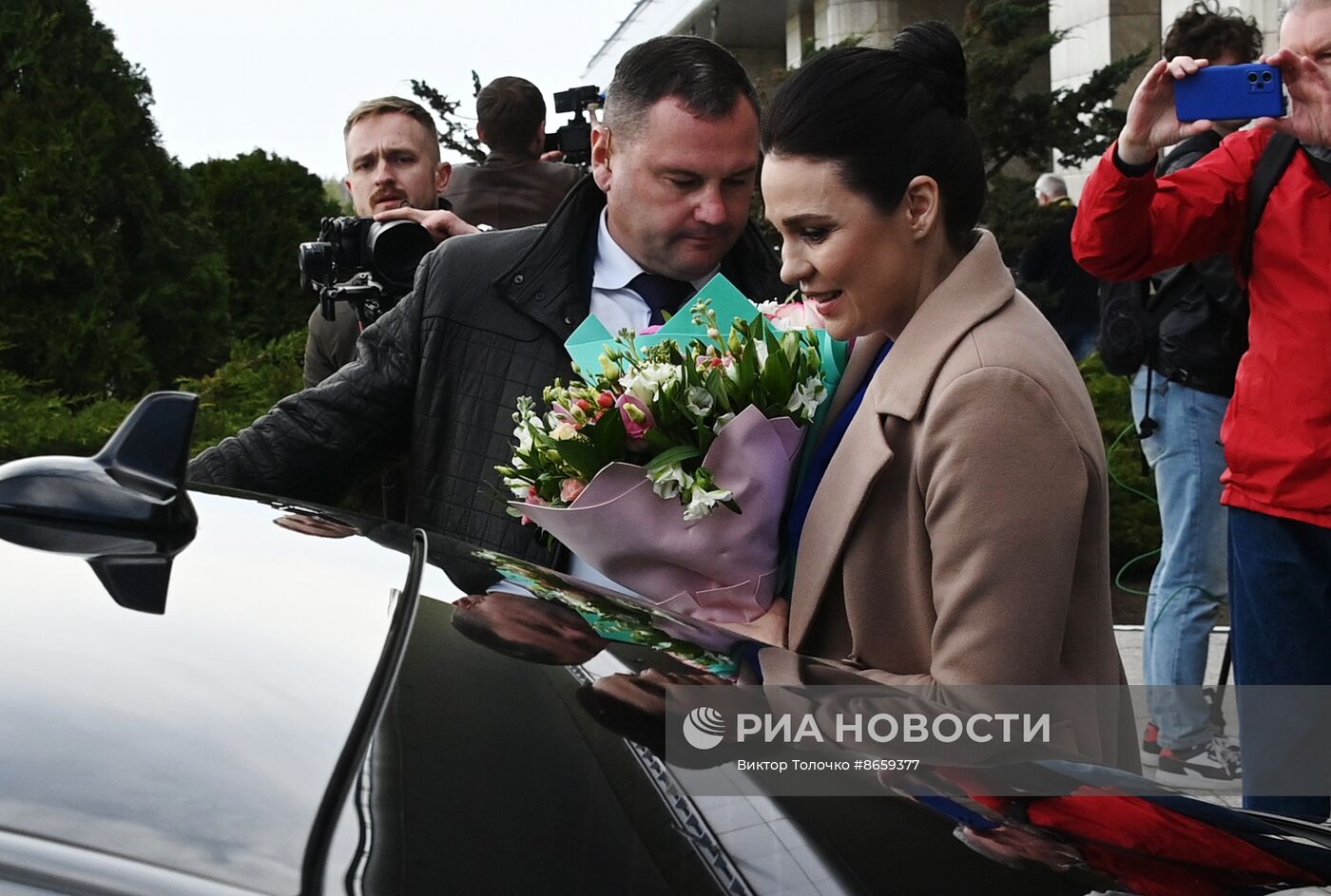 Прилет первого белорусского космонавта М. Василевской в Минск