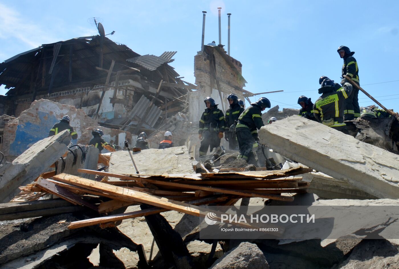 Последствия обстрела г. Токмака