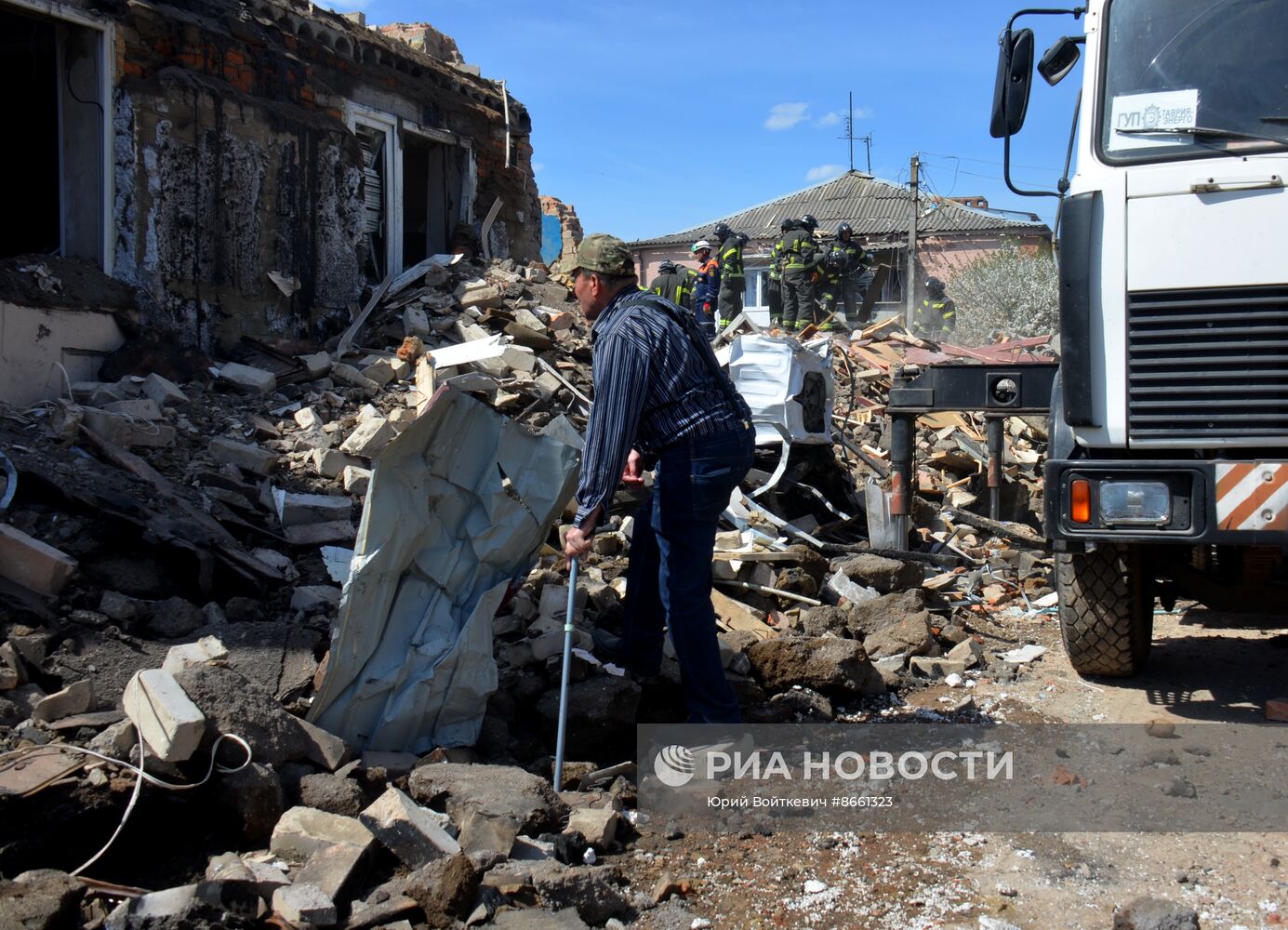 Последствия обстрела г. Токмака