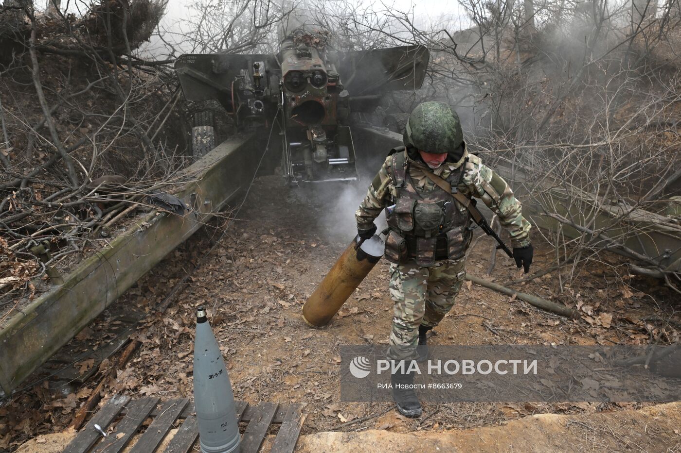 Боевая работа гаубицы "Гиацинт" Южной группировки войск