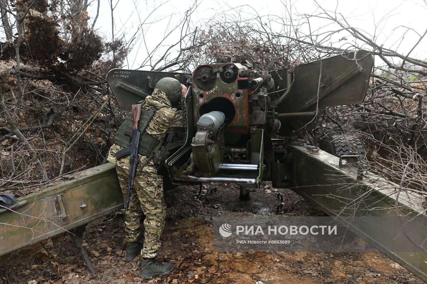 Боевая работа гаубицы "Гиацинт" Южной группировки войск