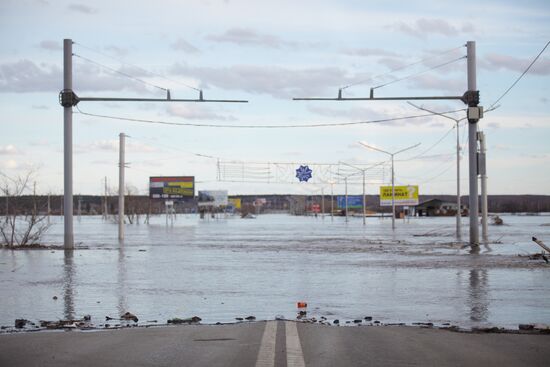 Продолжается подъем уровня воды в реке Тобол у Кургана
